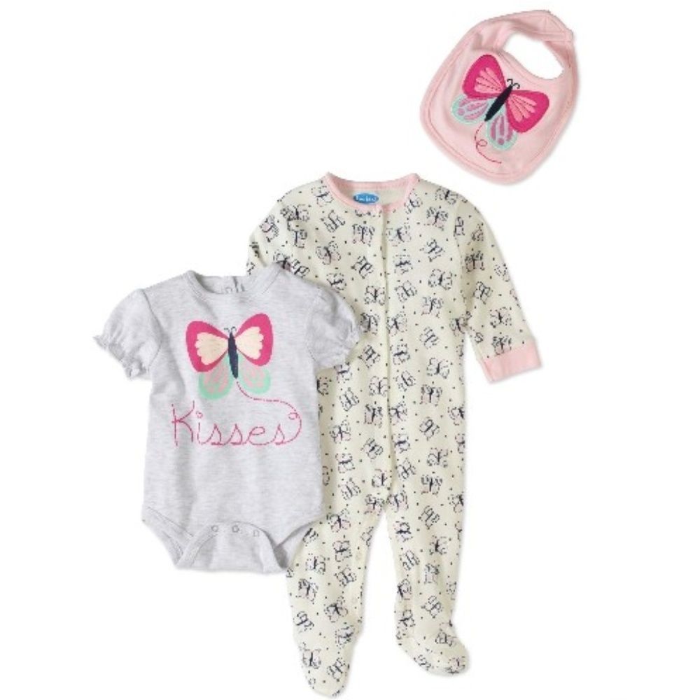 NWT Bon Bebe Baby Girl Take-Me-Home 3pcs Butterfly